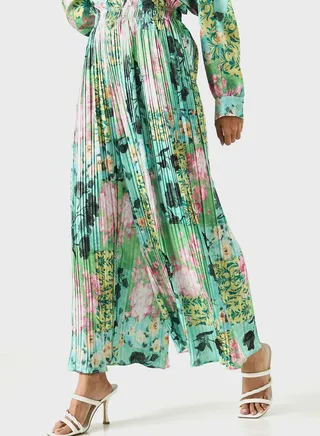 Printed Wide Leg Pants 