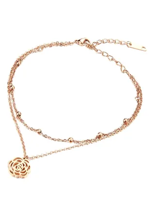 Rose Gold Plated Adjustable Anklet 