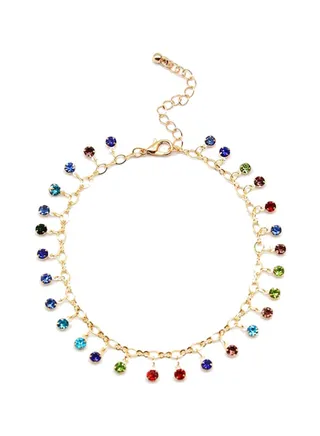 Ladylike Rhinestone Chain Anklet 