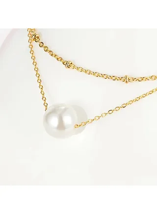 Natural Pearl Gold Plated Anklet 