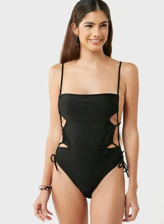 Tie Detail Cut Out Swimsuit