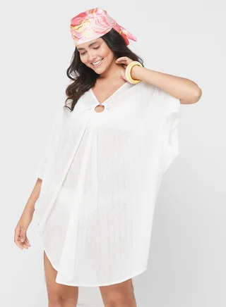Ring Detail Sheer Cover Up