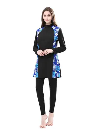 2-Piece Floral Hooded Swimwear Set Multicolor 