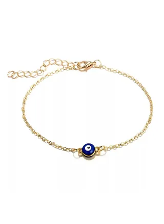 Single Evil Eye Design Anklet 