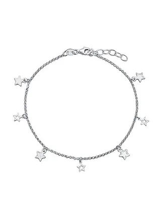 925 Sterling Silver Multi Star Anklet 