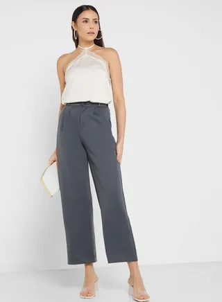 Highwaisted Front Pleat Pant