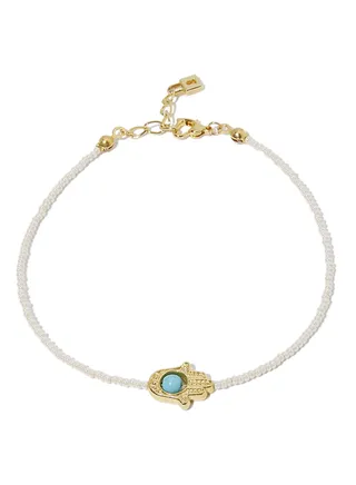 Hamsa With Turquoise Anklet 