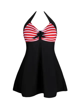 One-Piece Swimwear Black/White/Red 