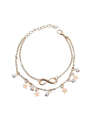 Eternity Anklet With Stars And Beads 