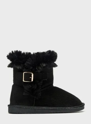 Kids Faux Fur Ankle Boots 