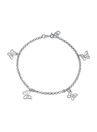 925 Sterling Silver 4 Butterfly Anklet Bracelet 
