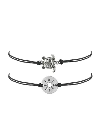 2-Piece Alloy Vintage Style Anklet Chain 