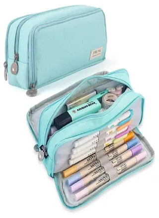 Pencil Case Large Pencil Pouch Big Capacity Pencil Bag Makeup Bag Canvas Stationery Box Cosmetic Bag 