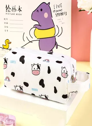 Bag Plaid Pattern Students School Supplies Canvas Pencil Case Pen Case Pencil Bag Pencil Pouch 