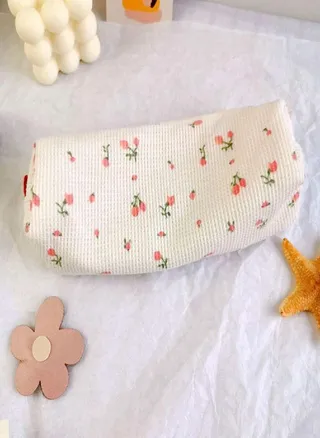 Pen Holder Makeup Bag Stationery Pen Box Pencil Cases Pencil Bag Storage Bags Small Flowers 