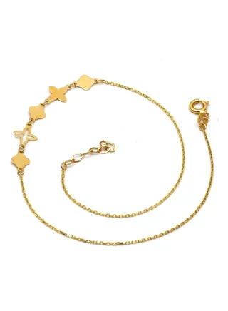 Real Gold Flower Anklet 0132 A1039 