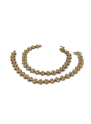 GOHONA Indian Traditional Bollywood Style Ethnic Payal Anklet for Women 