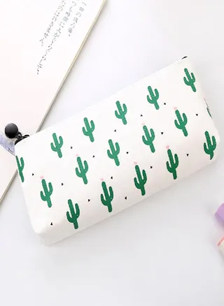 Sagit Travel Makeup Cosmetic Cactus Case Wash Organizer Storage Cartoon Pencil Case 