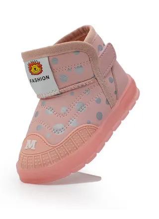 Lucky Kids Baby Boys Girls High Top Ankle Synthetic Leather Soft Rubber Sole Anti-Slip Toddler Winter Boots 