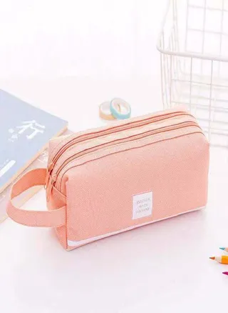 Handbag Cute Candy Color Big High Capacity Storage Bag Double Layer Pen Case Pen Bag Pencil Case 