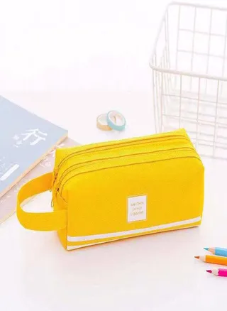 Handbag Cute Candy Color Big High Capacity Storage Bag Double Layer Pen Case Pen Bag Pencil Case 