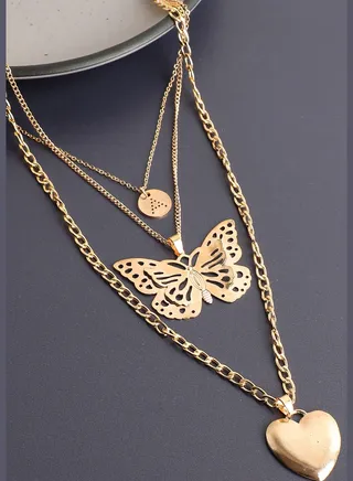 Gold Plated Designer Layered Necklace