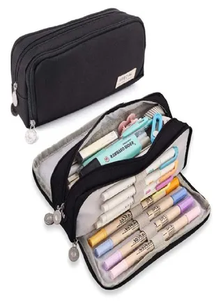 Pencil Case Large Pencil Pouch Big Capacity Pencil Bag Makeup Bag Canvas Stationery Box Cosmetic Bag 