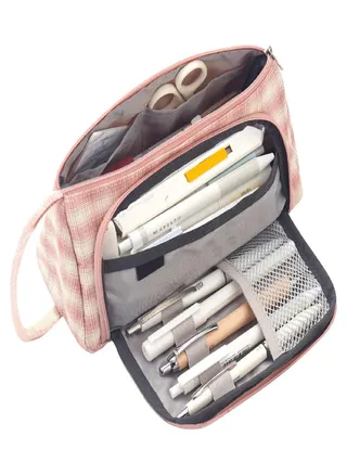 Large-capacity Storage Pencil Bag Zipper Bag School Supplies Office  Stationery Storage Bag Simple- Retro Style Literary Cute Multifunctional 