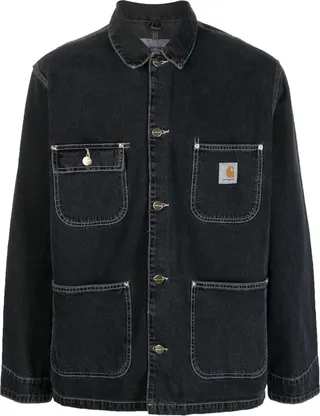 Chest Logo-Patch Denim Jacket