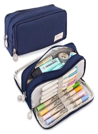 Pencil Case Large Pencil Pouch Big Capacity Pencil Bag Makeup Bag Canvas Stationery Box Cosmetic Bag 