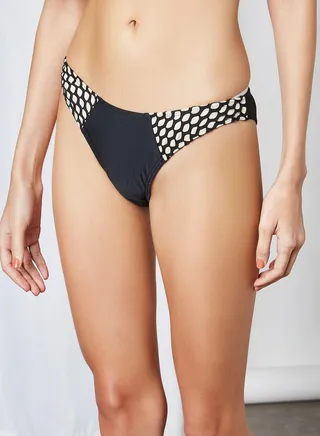 Mesh Detailed Bikini Bottom Black 