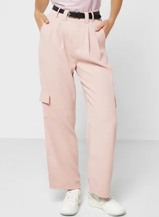Urban Minx Pocket Detail Wide Leg Pants