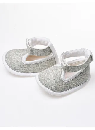 Glitter ankle straps unisex infant baby booties 