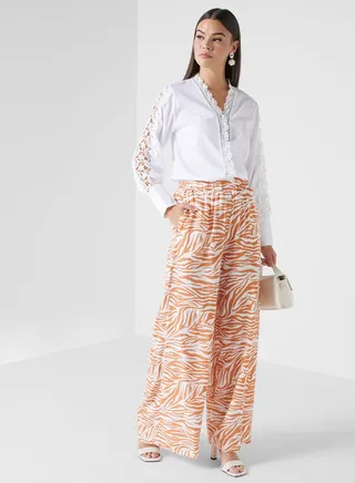 Printed Wide Leg Pant 