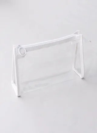 Transparent Waterproof Cosmetic Bags Zipper Pencil Bag Pencil Case Portable Travel Toiletry Pouch 