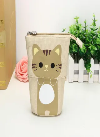1PC Store Pencil Case Box Cartoon Cute Cat Telescopic Pencil Bag Stationery Box 