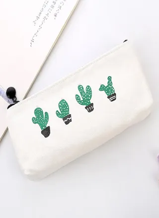 Sagit Travel Makeup Cosmetic Cactus Case Wash Organizer Storage Cartoon Pencil Case 