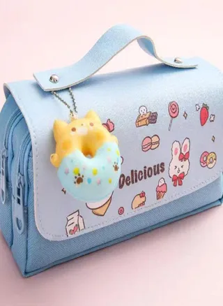 Student Girls Pen Pencil Case Cute Cat Pencil Case Portable Storage Box School Pouch Stationery 