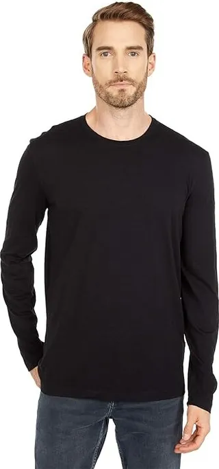 Mod-o-doc Venice Long Sleeve Slub Jersey Crew Tee (Black 2) Men's T Shirt