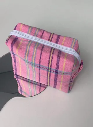 Desktop Storage Bags Student Plaid Korean Style Cosmetics Bag Pen Case Stationery Bag Pencil Pouch 