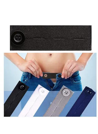 Premium Button Extender for Pants 4pcs Pants Extender for Maternity Buttons Extender for Men Women Waistband Extenders Jean Waist Extenders Black Pants Button Extender Elastic 