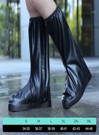 Portable Anti Slip Rain Boot Cover Black 
