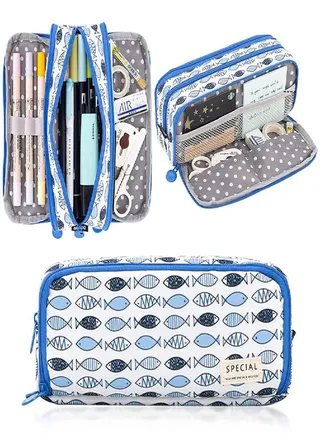 Wiwilys Large-capacity Multi-layer Pencil Bag Junior High School Students Multi-functional Stationery Storage Primary School Pencil Stationery Box 