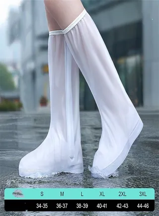 Portable Anti Slip Rain Boot Cover White 