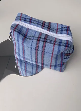 Desktop Storage Bags Student Plaid Korean Style Cosmetics Bag Pen Case Stationery Bag Pencil Pouch 