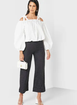 Printed Straight Cut Pants 