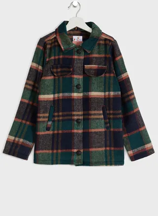 Tweed Checkered Coat