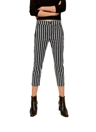 Striped Slim Fit Pants Black/White 