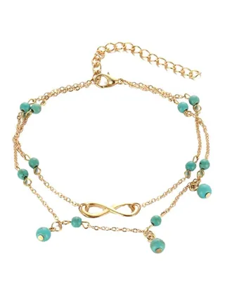 Infinity Sign With Beads Anklet 