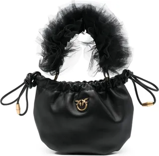 Pouch faux-fur handle tote bag
